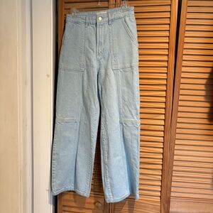 Rails Denim Sky Blue Jeans wide leg Getty Crop size 27 pants high waisted